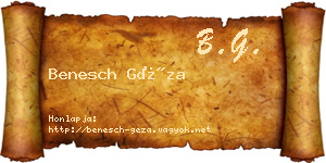 Benesch Géza névjegykártya